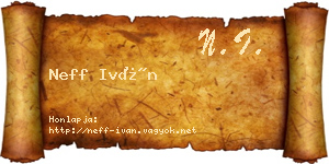 Neff Iván névjegykártya