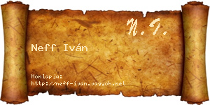 Neff Iván névjegykártya